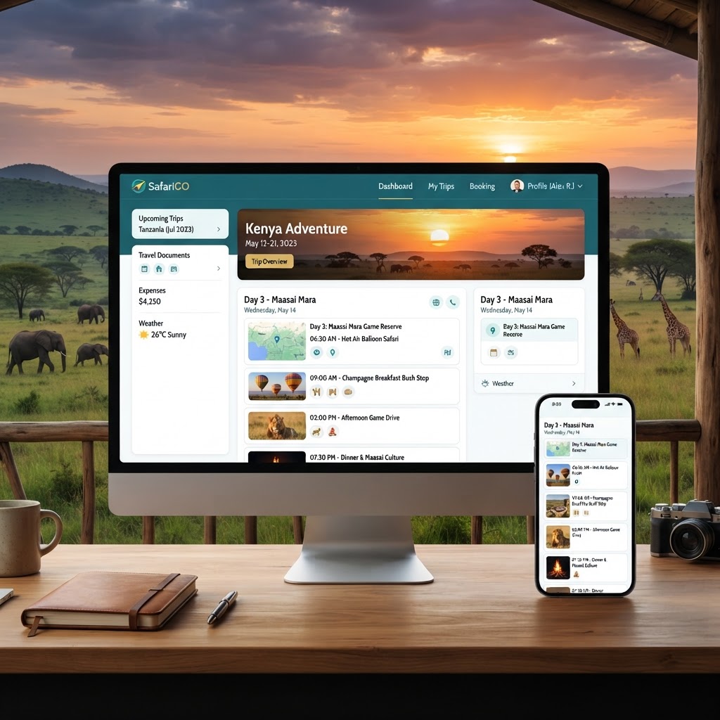 Traveller portal — live itinerary on mobile